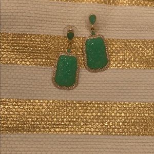 Anthropologie green & gold statement earrings